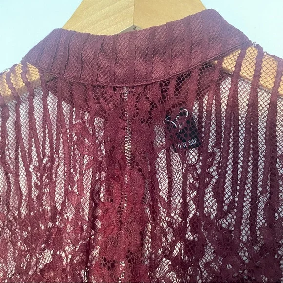 NEW Windsor lace plum crop top long sleeve - Picture 4 of 8